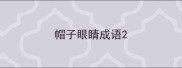 帽子眼睛成语