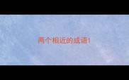 两个相近的成语