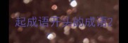 起成语开头的成语