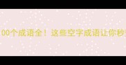 包含空字的100个成语全这些空字成语让你秒变表达高手