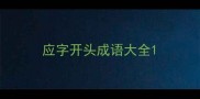 应字开头成语大全