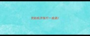 民航机开张打一成语