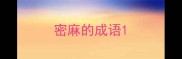 密麻的成语