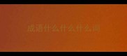 成语什么什么什么词