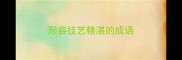 形容技艺精湛的成语
