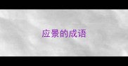 应景的成语