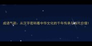 成语气韵从汉字密码看中华文化的千年传承与当代价值