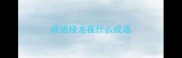 成语接龙夜什么成语