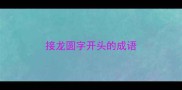 接龙圆字开头的成语