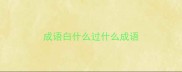 成语白什么过什么成语