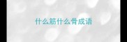 什么筋什么骨成语