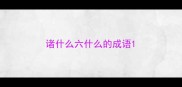 诸什么六什么的成语
