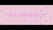 带反义词的成语大全