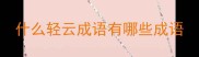 什么轻云成语有哪些成语