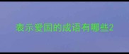 表示爱国的成语有哪些