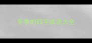 冬季的四字成语大全