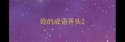 姓的成语开头