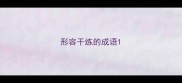 形容干练的成语