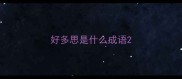 好多思是什么成语
