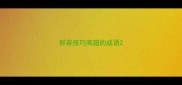形容技巧高超的成语