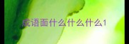 成语面什么什么什么
