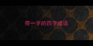 带一字的四字成语