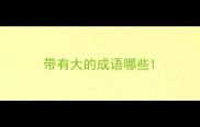 带有大的成语哪些