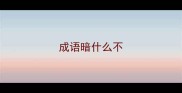 成语暗什么不