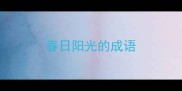 春日阳光的成语