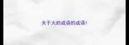 关于火的成语的成语