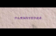 什么情深四字四字成语