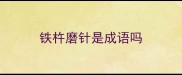 铁杵磨针是成语吗