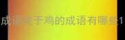成语关于鸡的成语有哪些