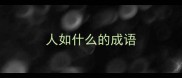 人如什么的成语