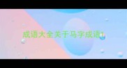 成语大全关于马字成语