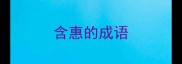 含惠的成语