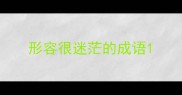 形容很迷茫的成语