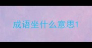 成语坐什么意思