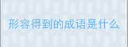形容得到的成语是什么