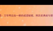 悬刃之誓刀字两边加一横的成语秘密附历史典故与使用场景