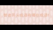 智者开头成语有哪些成语