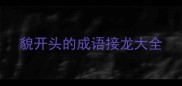 貌开头的成语接龙大全