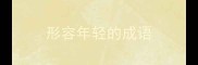 形容年轻的成语