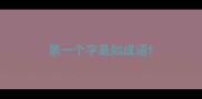 第一个字是如成语