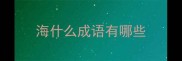 海什么成语有哪些
