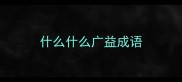 什么什么广益成语