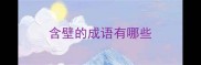 含壁的成语有哪些