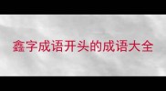 鑫字成语开头的成语大全
