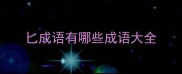 匕成语有哪些成语大全
