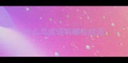 什么鸟成语有哪些成语